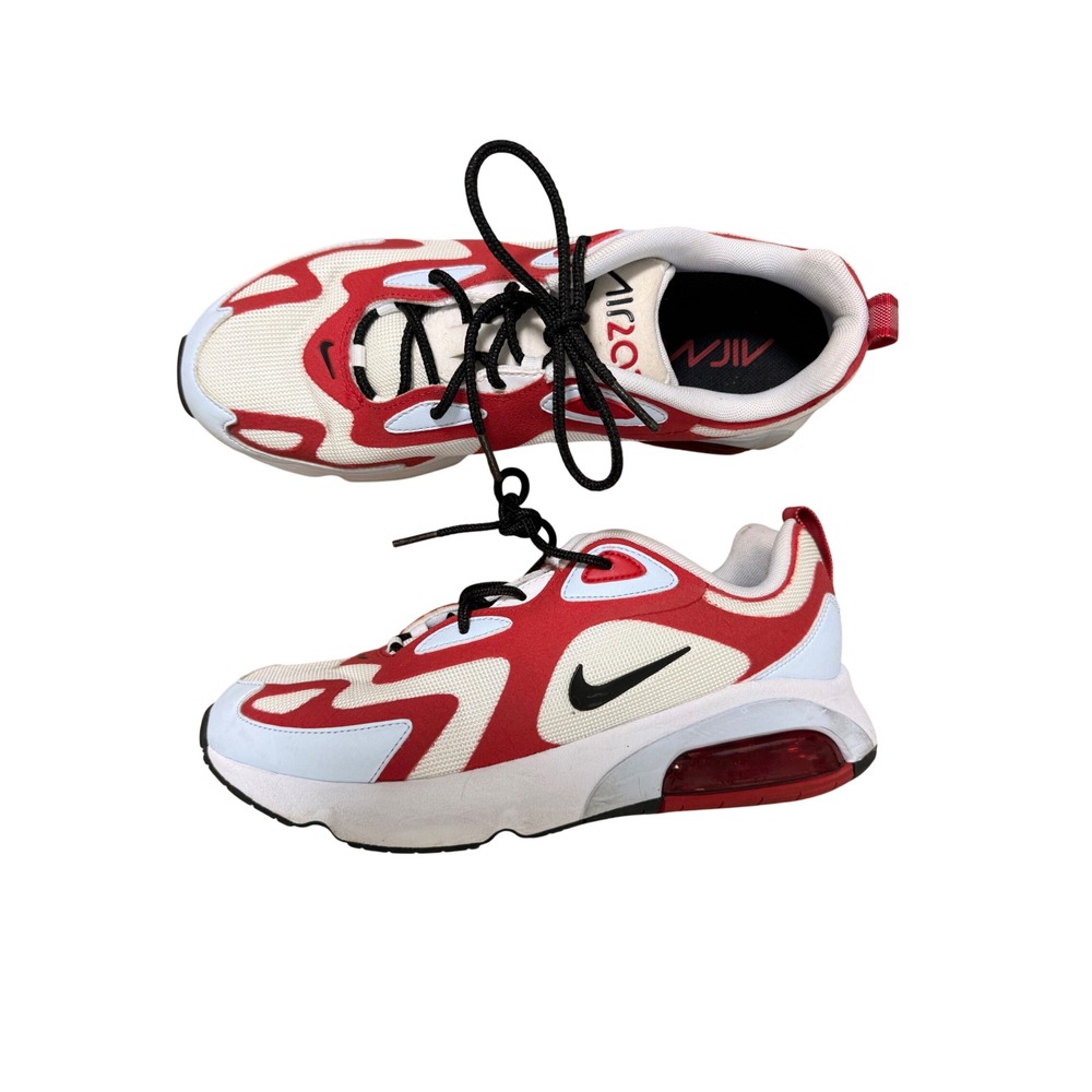 Nike Air Max 200 Red White Black Women's Sneakers AT6175-103 Size 10.5
